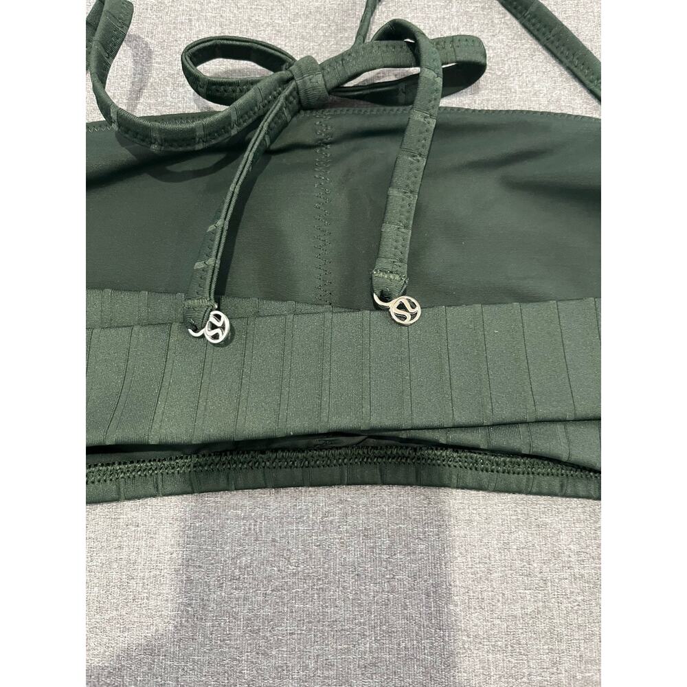NWT Lululemon Size XL Ribbed Halter Cross Back Top Bikini Swim Olive - Picture 3 of 6